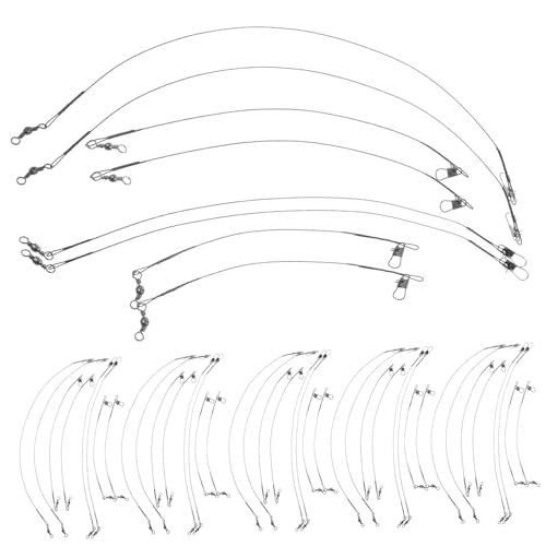 SAFIGLE 100個 防咬軽量フィッシングワイヤーリーダー 高強鋼製ライン コンパクト携帯用 多魚種対応釣り仕掛け用