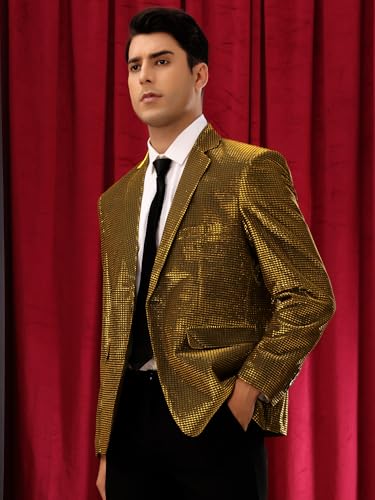 Lars Amadeus Shiny Tuxedo for Men's Blazer Disco Prom Party Wedding Metallic Dinner Suit Jackets2
