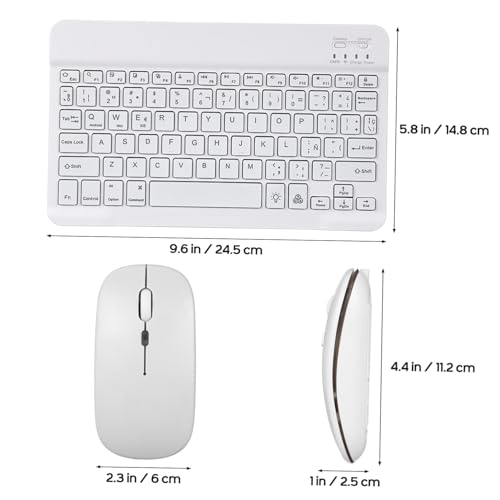 Teclado y ratón inalámbricos recargables para escribir en tableta sin fatiga visual 2
