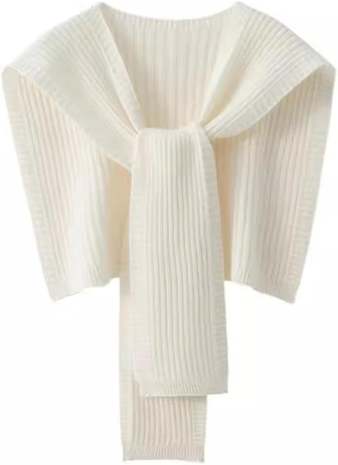 Soft Knitted Scarf for Women Solid Color Shawl Wraps for Women Travel Casual Cardigan Knotted Shoulder Tops Cover Up Cape - Image 9