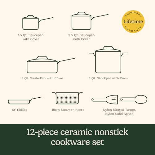 Cuisinart, 12-Piece Classic Ceramic Nonstick Set, 35C-12BK by Cuisinart - Image 7