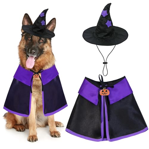 Dog Halloween Costumes, Dog Witch Costume Witch Cloak Cape Wizard...