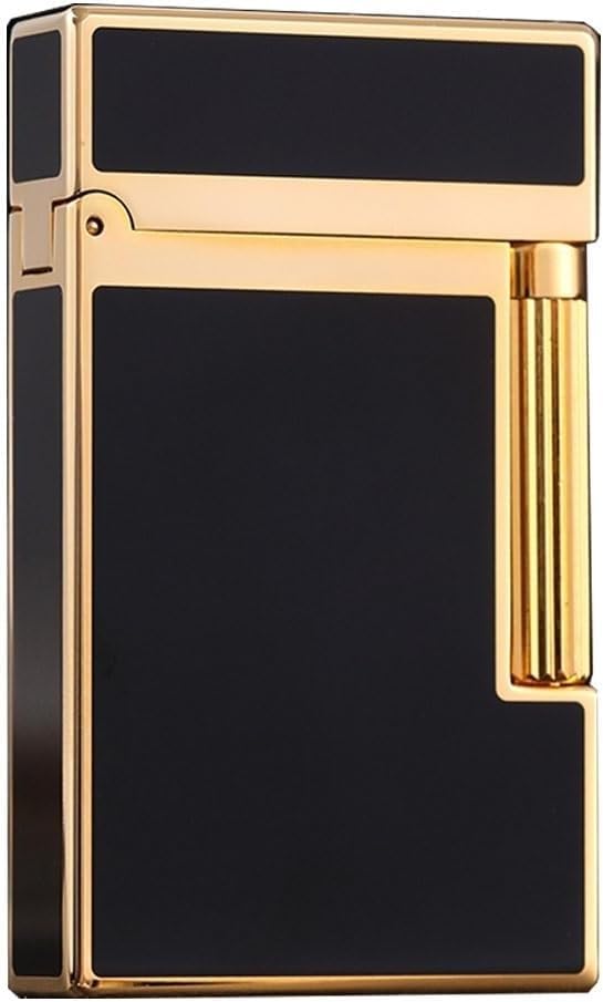 Brass Flint Side Slide Ignite Lighter Classic Soft Flame Piano Tone Butane Gas Torch Lighter Adjustable Flame Size