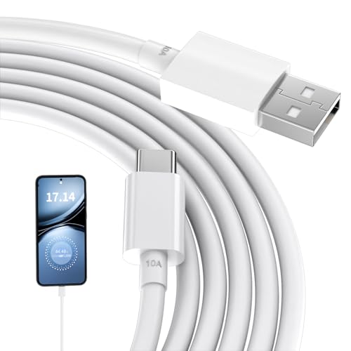 AIAUXAI 120 W, 10 A USB C-kabel voor Realme Narzo 70, 70X, 14 Pro, 5G, 12, 5G, C65, C75, C61, C63, Note 50 Fast type C, 2 meter, voor OPPO
