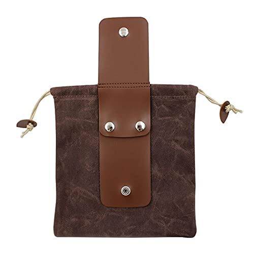 Tasche aus Segeltuch, für den Garten, für Gemüse, Obstpflücken, Leder-Fachaging-Gürteltasche für Outdoor, Camping, Wandern, Reisen, faltbare Futtertasche, braun, 1 Cover