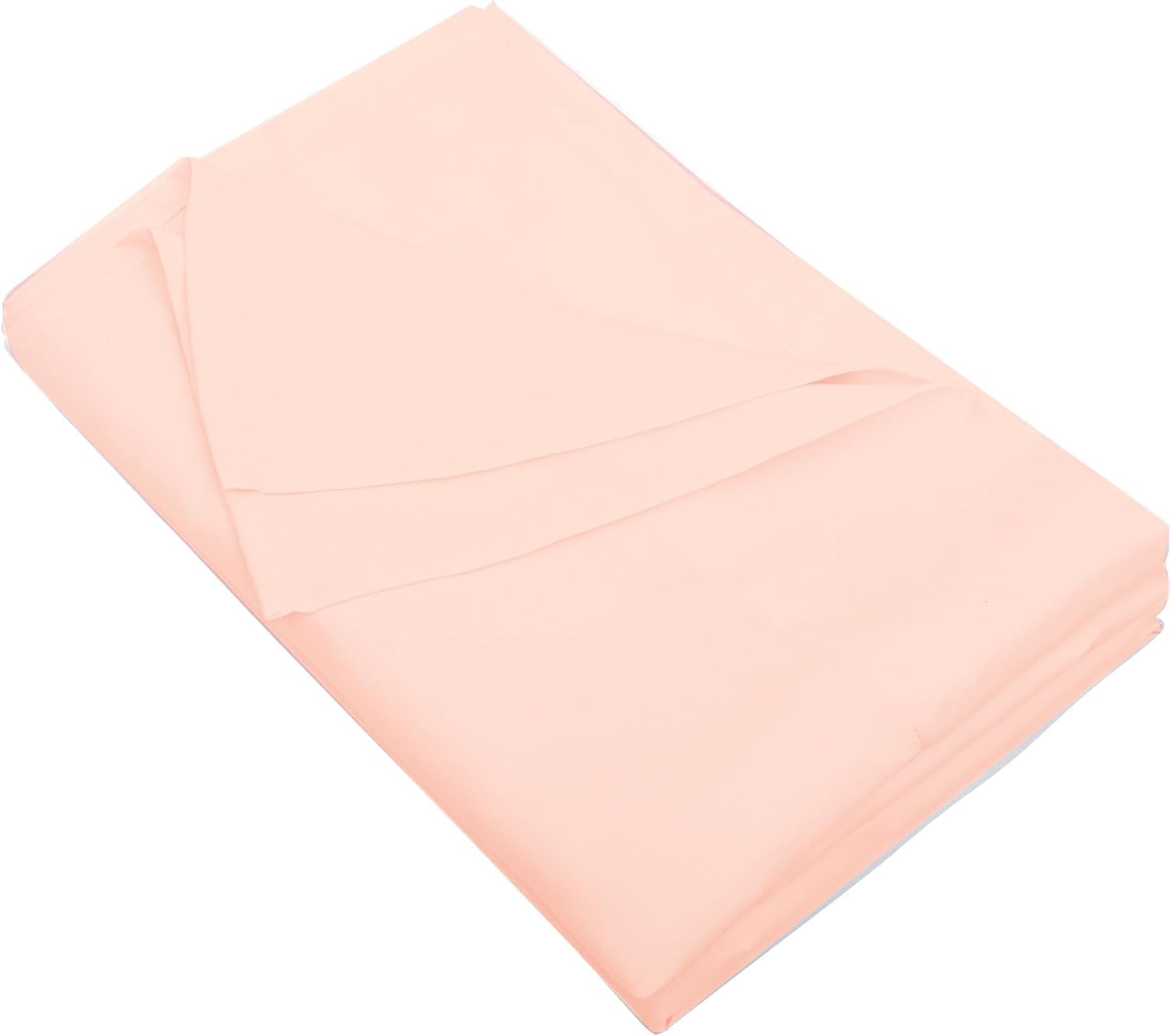 Thread Count 400 Egyptian Cotton Full Flat Sheet – Durable, Breathable, for Full Size Beds Peach Solid