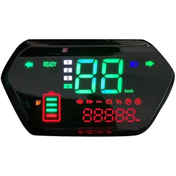 RiToEasysports Motocyklowy Prędkościomierz, Wyświetlacz LCD Universal for Electric Motorcycle 60V, Zaawansowana Technologia Produkcyjna, łatwa Instalacja, Precyzyjna Produkcja, Wielofunkcyjna