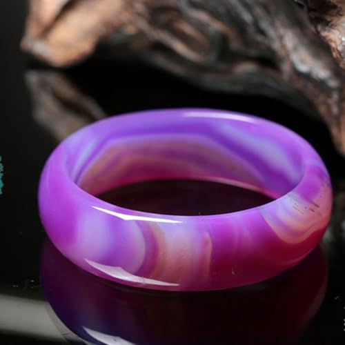 Bracelet jonc calcédoine violette résistant pour poignet sublimé