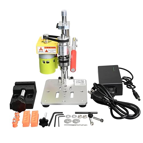 Electric Mini Drill Press, Precision Benchtop Drill Press, Two-way Hand Drill Press, 7 Speed Drilling Machine with B10 Chuck & Drill Vise, Portable DIY Craftsman Drill Tool