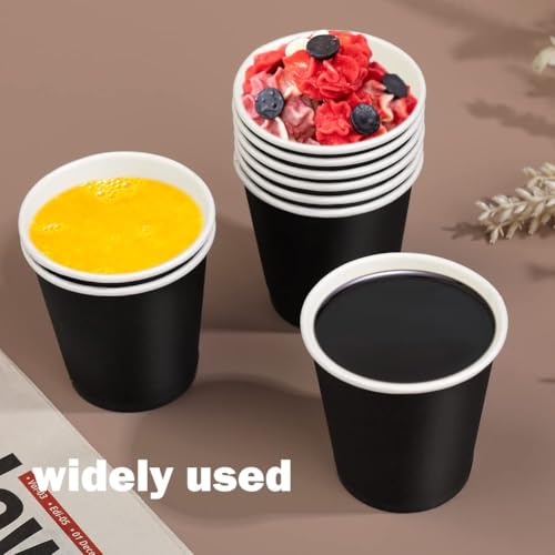 ENCHOL 100 Pack 3 oz Paper Cups, Small Mouthwash Cups, 3 oz Disposable Cup for Party Picnic, Office, and Travel (Black) - Image 4