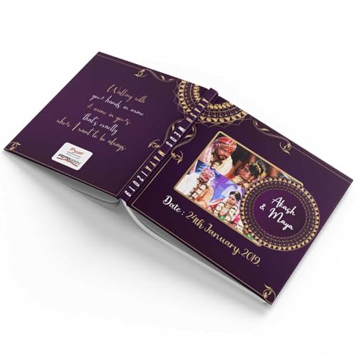 Image of PRESTO Personalized Photo Album | Custom Wedding & Memory Book | Romantic Gift for Couples | Hardcover with Print | 9.5 x 9 inch, 40 Pages