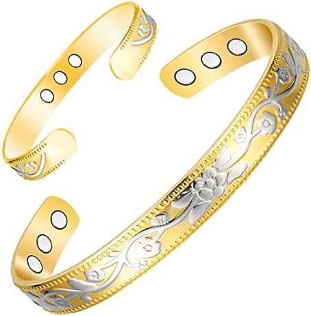 Vicmag Copper Bracelet for Women Men Magnetic Bracelet Ultra Strength Magnets 99.9% Solid Pure Copper Adjustable Size with Gift Box