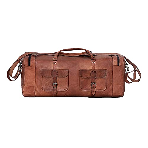 KPL Large 32 inch duffel bags for men holdall leather travel bag overnight gym sports weekend bag