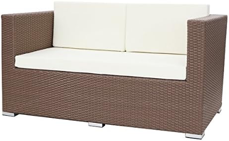 Amazon 人工ラタンソファ 2人掛け ウォールナット ラブソファ 2p 籐 家具 ファニチャー インテリア おしゃれ リビング Sofa ソファー 椅子 チェア 南国 アジアン バリ風 リゾート ホテル ベランダ バルコニー テラス 庭 ガーデン ラタンチェア 2seater Rattan642pwa