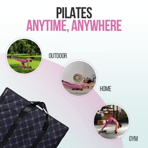 Pilamingo Pilates Reformer For Home - Pilates Yoga Portable Trainer, All In 1 Portable Gym Multi Exercise Fitness System With Resistance Band - Full Core Glute Body Shaping Workout Equipment #TOP5