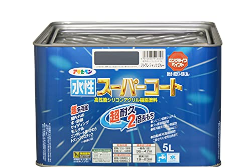 アサヒペン ペンキ 水性スーパーコート 水性多用途 アトランティックブルー 5L