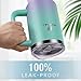 40 oz Tumbler with Handle and Straw Lid, 100% Leak-proof Travel Coffee Mug, Stainless Steel Insulated Cup for Hot Cold Beverages, Keeps Cold for 34Hrs or Hot for 10Hrs, Dishwasher Safe (GreenPurple)