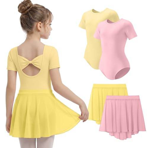 2 Pack Ballet Leotards with Removable Skirt