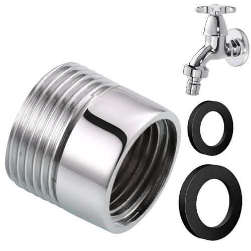 Adaptateur de Filetage de Tuyau 1/2 IG vers 3/4, Adaptateur de Robinet, Raccord de Tuyau D'arrosage en Laiton, Pour Tuyau de Machine à Laver, Lave Vaisselle, Jardin