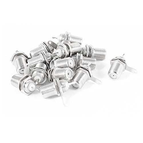 uxcell 15 Pcs F Type Chassis Panel Mounted Socket Female Soldering Connector