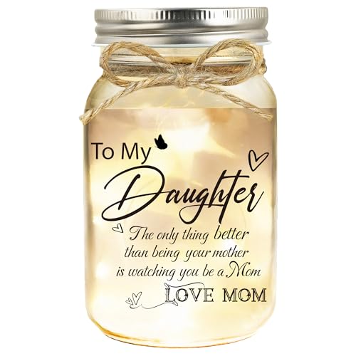 Hua Feishang Daughter Gifts from Mom, Personalized Night Light, daughterbirthday Gifts, Mason Jar Night Lights for Daughter, Daughter Gifts, Home Decoration Lights(Mum's Gift for Daughter)