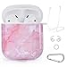 Produktbild VIGOSS Hülle Kompatibel mit Apple AirPods 1 & 2 Blume Hülle Marmor [Unterstützt kabelloses Laden] [Stoßfeste Schutzhülle] [Perfekt Passt Hülle] (Rosa Marmor)