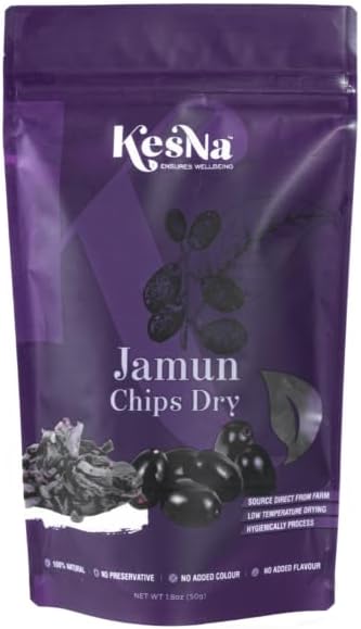 KesNa Jamun Chips Dry | Natural Sugar Management & Digestive Support | Rich in Antioxidants & Nutrients | 100% Natural, Vegan & Gluten-Free | 50 Gram Pack