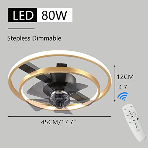 Ventilateur de plafond muet avec lumière variable LED 80W