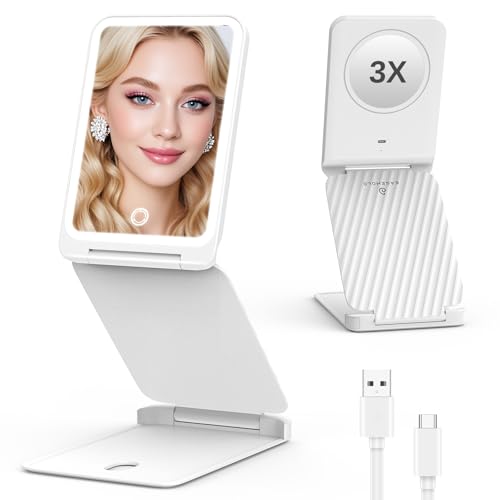 EASEHOLD Travel Lighted Makeup Mirror with Lights