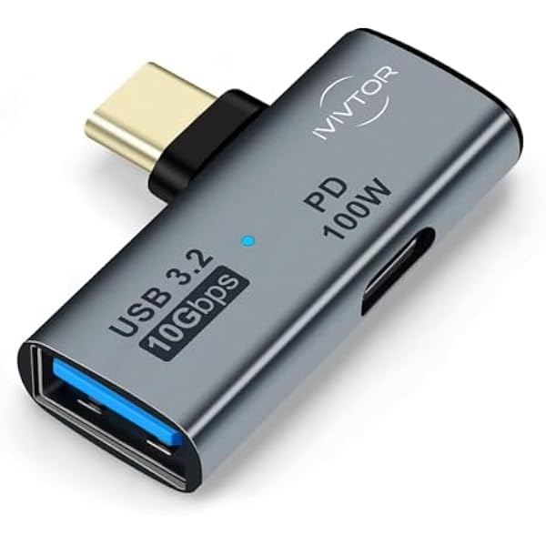 Adapter USB-C OTG – Rozdzielacz USB C Na USB 3.2 - Z Szybkim Ładowaniem 100 W Do Laptopa Tabletu Telefonu