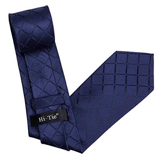 Image of Hi-Tie Men 63inches Tie Set Extra Long Necktie Paisley Tie Pocket Suqare Cufflinks Big and Tall Men Tie