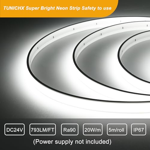 Tira de LED Neon Impermeable IP67 16.4in 6000K Blanco Frío miniatura 4