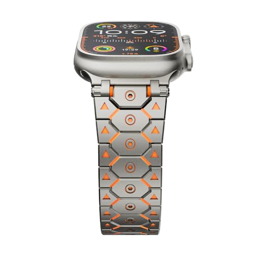 DEALELE �o���h Apple Watch 42mm 41mm 40mm 38mm�ɑΉ� ���J�j�J���X�^�C�� Titan �X�e�����X�X�`�[�����^�������p�X�g���b�v iWatch Series 11/10 / 9/8 / 7/6 / 5/4 / 3 / 