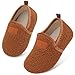 Scurtain Unisex Kids Slippers Toddler Slippers Boys Girls House Shos Kids Shoes Brown Size 1-1.5