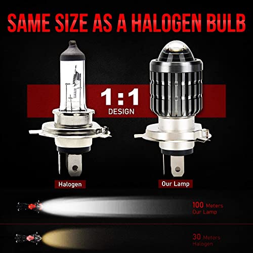 Image of OBEROI'S TRADERS H4 LED Headlight Fog Lamp Projector Lens Universal for Bike and Car Fog Light, Dash Light Motorbike, Car Xenon (Pack of 1)(H4 LENS W /Y)