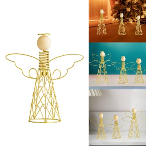 Obra de arte de metal Qianly con silueta de ángel elegante y acabados artesanales de hierro 7