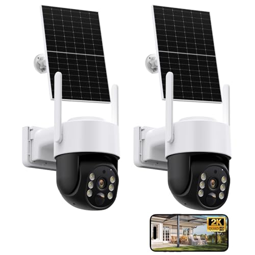 EYEEDGE Solar Security Cameras Wireless Outdoor, 2.4GHz Dual WiFi Cameras for Home Security, Battery...