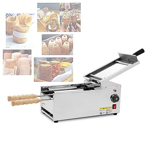 Electric Ice Cream Cone Machine, 1500WCommercial Chimney Cake Machine, Chimney Bread Roll Grill Maker for Restaurant Home Kitchen Snack Bar,110V
