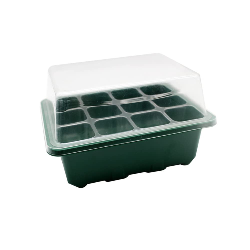 Voarge Invernadero de interior, con 12 agujeros para plantas y tapa, para invernadero, cultivo, macetas, macetas, macetas, jardineras