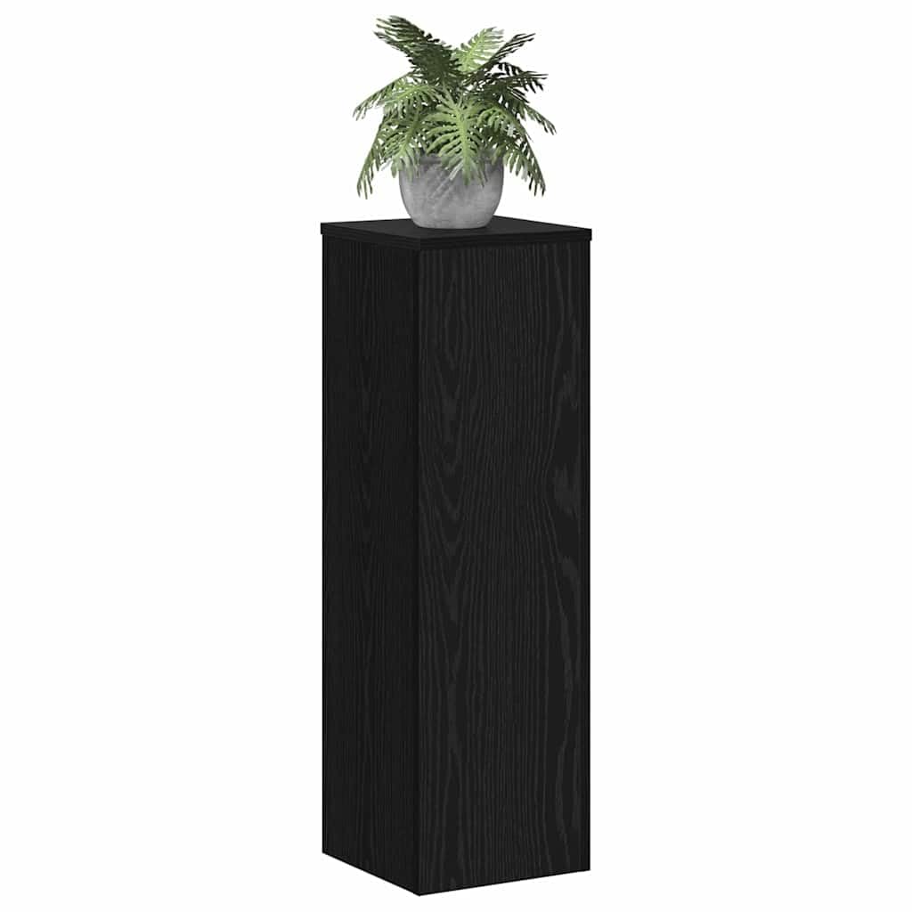 vidaXL Plant Stand 2 pcs Black Oak 25 x 25 x 80 cm Engineered Wood, Living Room Decor, Contemporary Plant Stand, Outdoor Display, Modern Tiered Rack, Elevated Holder for Stylish Arrangement