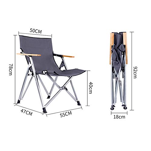 Chaise de camping pliable et ultralégère avec structure grise ultra résistante