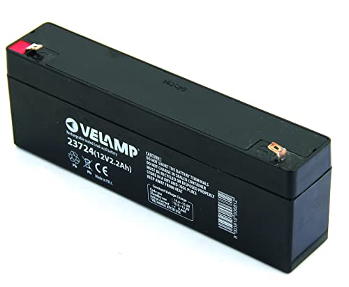 Tecnid 23724 Batteria Ricaricabile Piombo 12 V, 2.2 Ah. Ideale Per Ups, Sistemi D'Allarme. Attacchi Faston, Nero