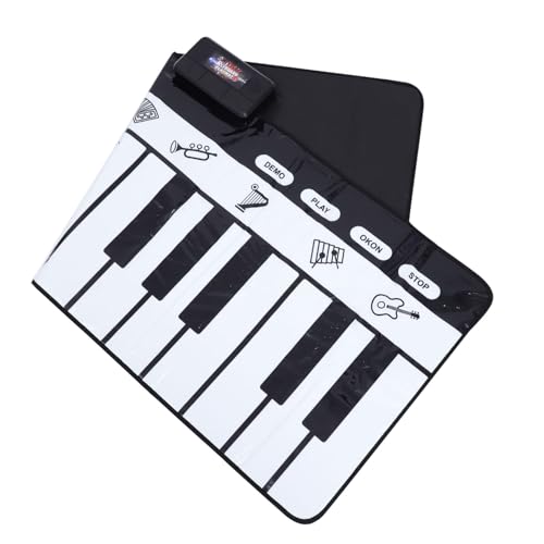 Ciieeo Tappetino Musicale per 180X72Cm in Bianco e Nero Educativo Multifunzionale per Sviluppo Visivo e Uditivo Coperta per Pianoforte e Apprendimento