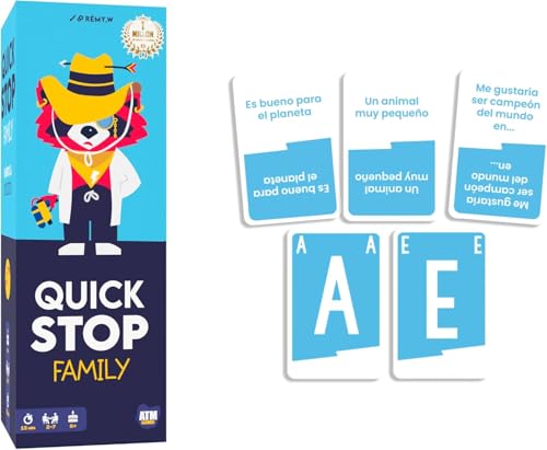 ATM Gaming Quickstop Family – El Juego de Mesa Más Divertido para Toda la Familia | Rápido, Competitivo Noches en Casa - Regalo Original