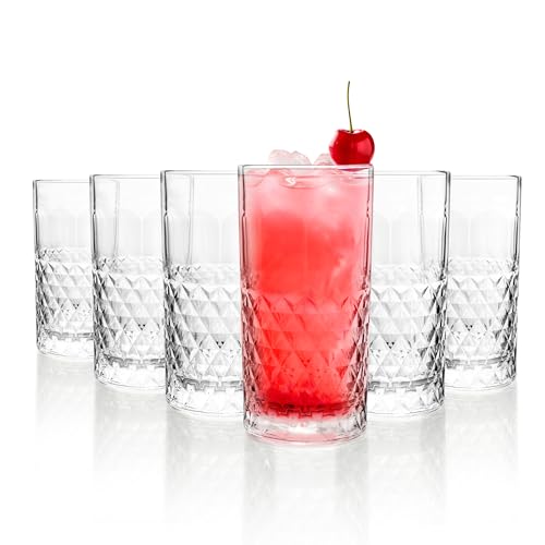 Image of CELLO Unity Hi-Ball Glass Set of 6 Pcs 275ml, Transparent | Freezer & Fridge Safe, Leadfree Dishwasher Safe Toughened Crystal Clear Glasses Set For Drinking Water Juice Milk Cocktail Mocktail Coldrink