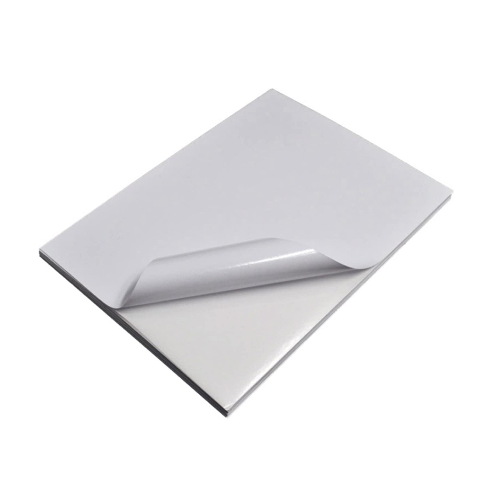 Aufkleberpapier A4, weiß, Tintenstrahldrucker, selbstklebend, glänzendes Fotopapier mit Rückseitenkleber, 8,26 x 11,7 Zoll, Drucketikett, Fotopapier Lucky (Color : 50sheets)