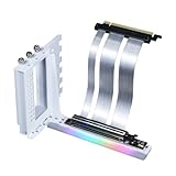 GIGA-MEGA PCIe X16 GEN5 Riser Cable with GPU Vertical Mount Bracket PCIe 5.0 for Future RTX5090 (White Bracket V3)