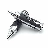 HK MOTO- Motorcycle Chrome Spike Comfort Rubber Flame Hand Grip 25mm 1' 1 inch Compatible with Intruder Boulevard C90 C50 M50 Volusia Marauder 800 [B01ETS4C1Q]