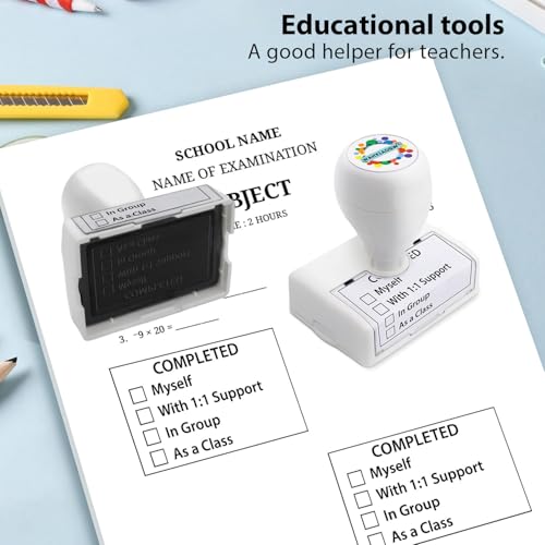 Image of Happy Teaching Checkbox Grading Stamps - Teacher Gifts for Classroom, Easy Grading, Improved Efficiency (Black)
