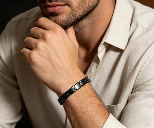 Pulsera magnética de carburo de tungsteno negra para hombre miniatura 4